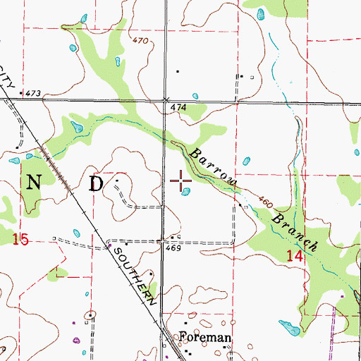 Topographic Map of Township of Redland, OK