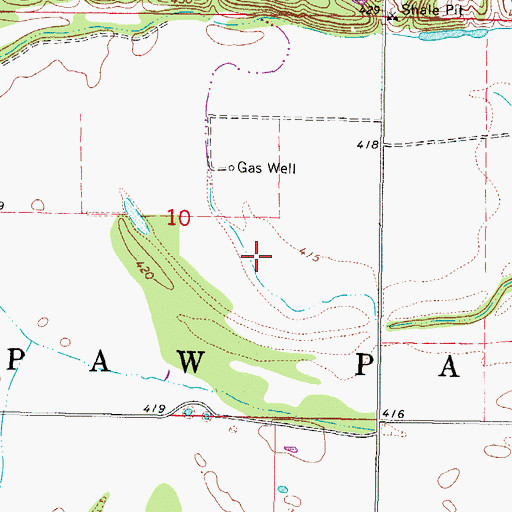 Topographic Map of Township of Paw Paw, OK