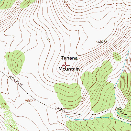 Topographic Map of Tahana Mountain, CO