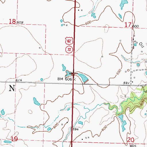 Topographic Map of Township of Sutton, OK