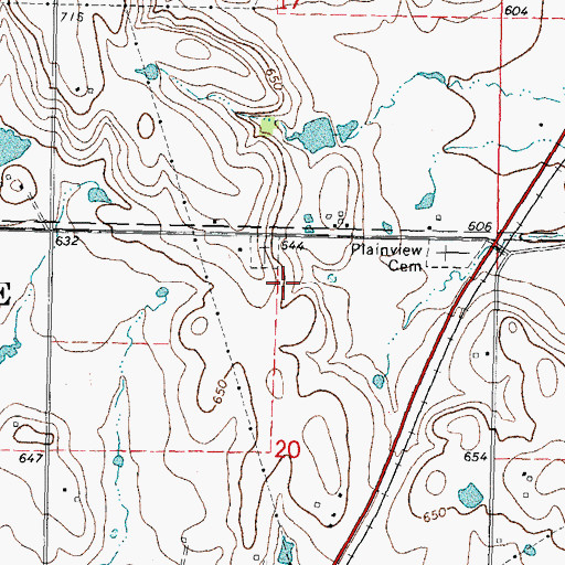 Topographic Map of Township of Ogle, OK