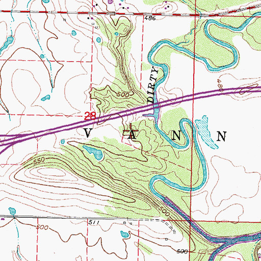 Topographic Map of Township of Vann, OK