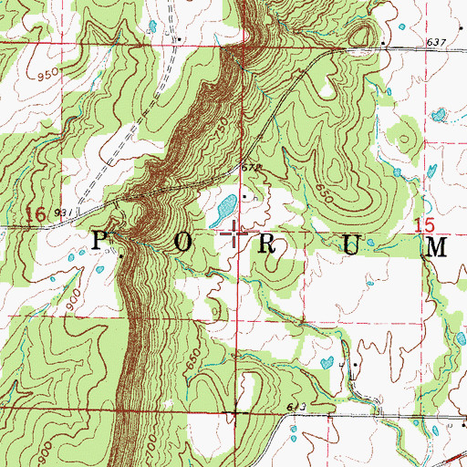 Topographic Map of Township of Porum, OK