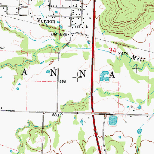 Topographic Map of Township of Hanna, OK