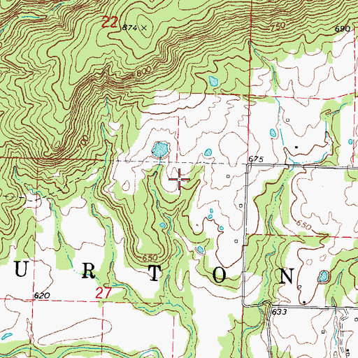 Topographic Map of Township of Barton, OK