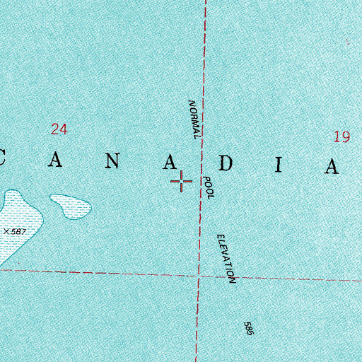 Topographic Map of Township of Canadian, OK