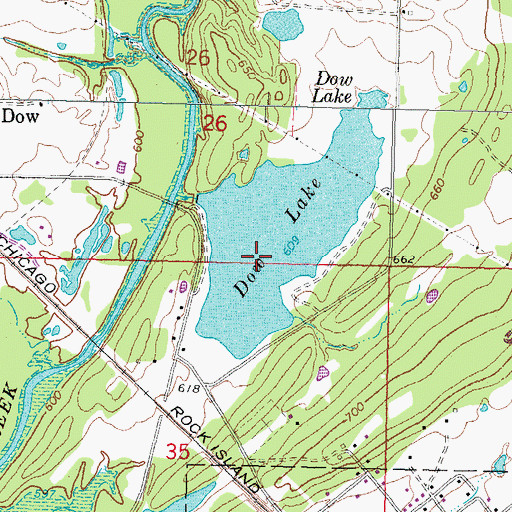 Topographic Map of Township of Dow, OK