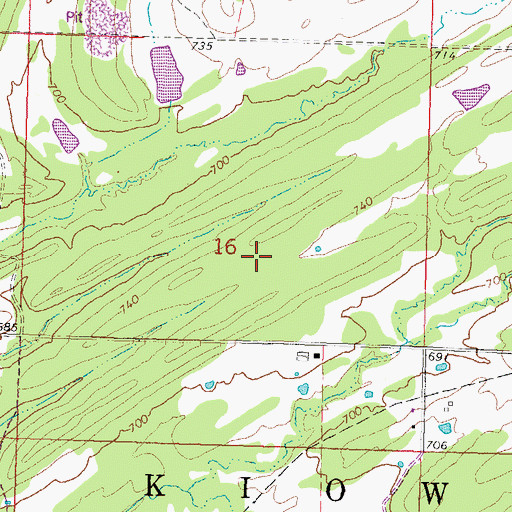 Topographic Map of Township of Kiowa, OK