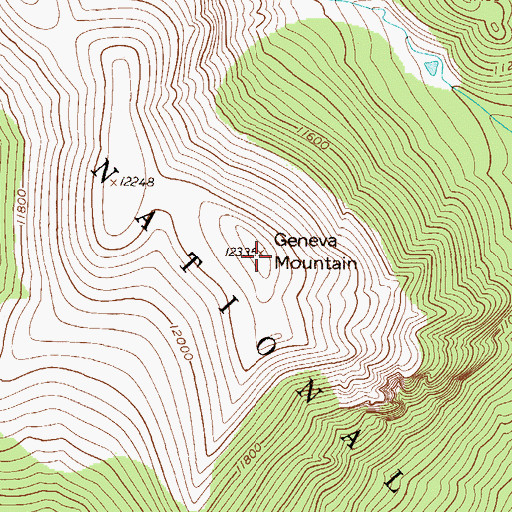 Topographic Map of Geneva Mountain, CO
