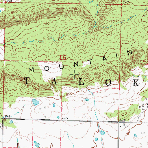 Topographic Map of Township of Taloka, OK
