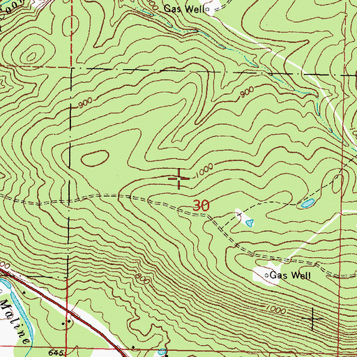Topographic Map of Township of Degnan, OK