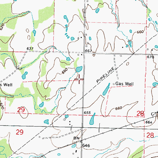 Topographic Map of Township of Gowen, OK
