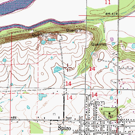 Topographic Map of Township of Spiro, OK
