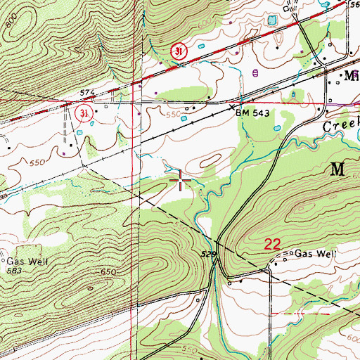 Topographic Map of Township of Milton, OK