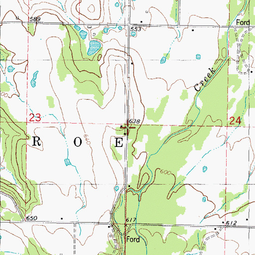 Topographic Map of Township of Monroe, OK