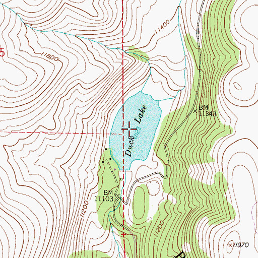 Topographic Map of Duck Lake, CO