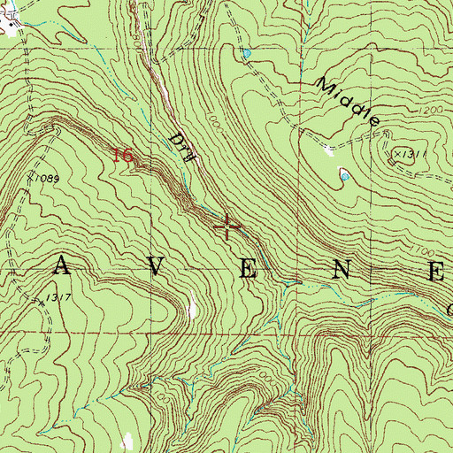 Topographic Map of Township of Heavener, OK