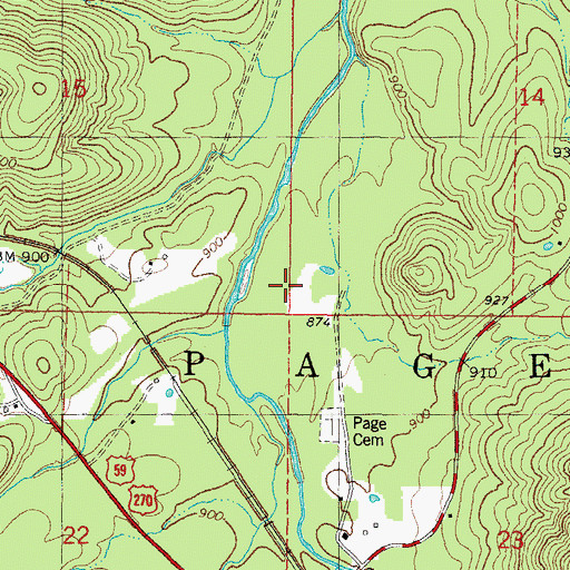 Topographic Map of Township of Page, OK