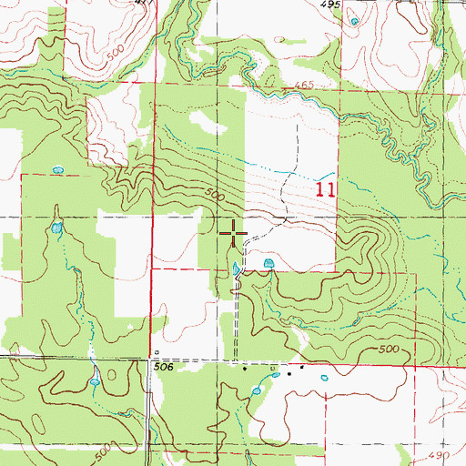 Topographic Map of Township of Hunter, OK