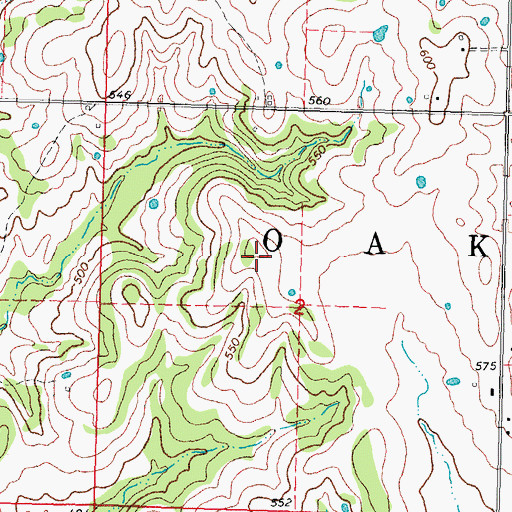 Topographic Map of Township of Oakes, OK