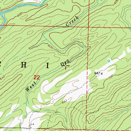 Topographic Map of Township of Kiamichi, OK