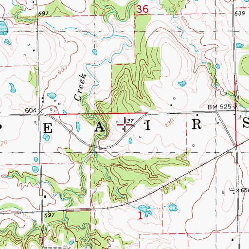 Topographic Map of Township of Speairs, OK