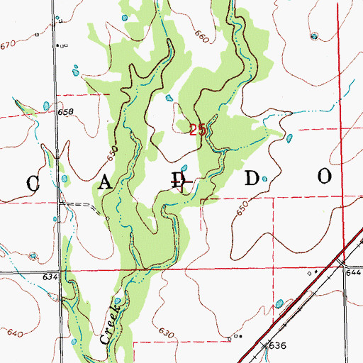 Topographic Map of Township of Caddo, OK