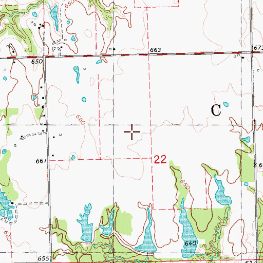 Topographic Map of Township of Colbert, OK