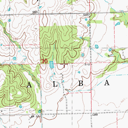 Topographic Map of Township of Albany, OK