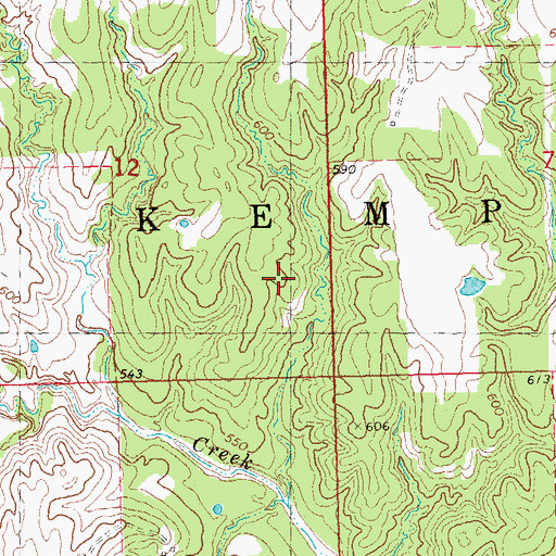 Topographic Map of Township of Kemp, OK
