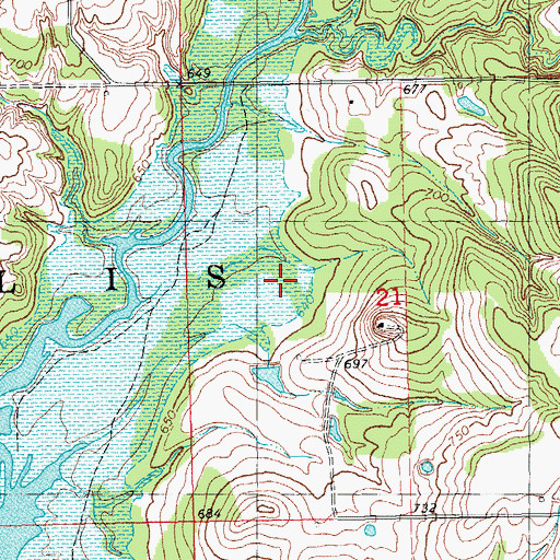 Topographic Map of Township of Willis, OK