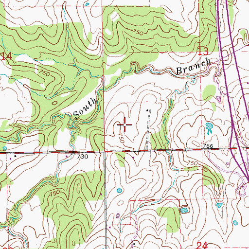 Topographic Map of Township of Hickory, OK