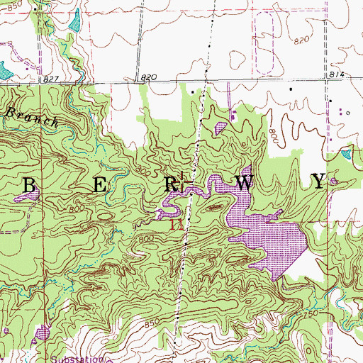 Topographic Map of Township of Berwyn, OK