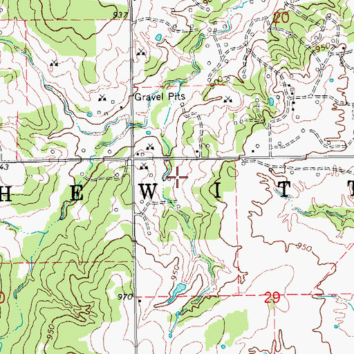 Topographic Map of Township of Hewitt, OK
