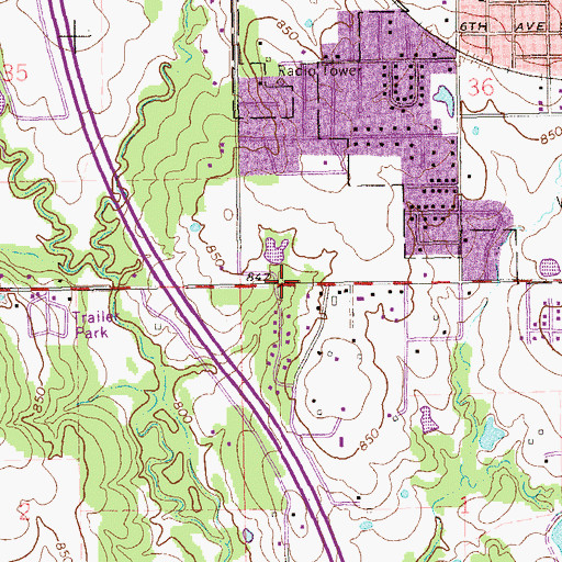 Topographic Map of Township of Morgan, OK