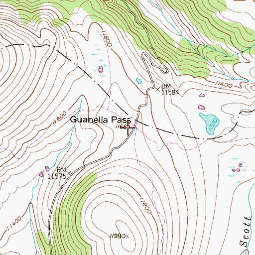 Topographic Map of Guanella Pass, CO