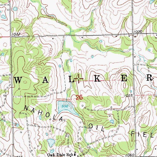 Topographic Map of Township of Walker, OK