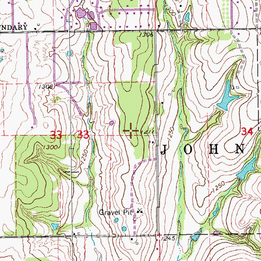 Topographic Map of Township of Johnson, OK