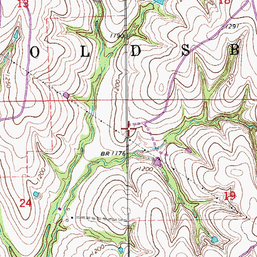 Topographic Map of Township of Goldsby, OK