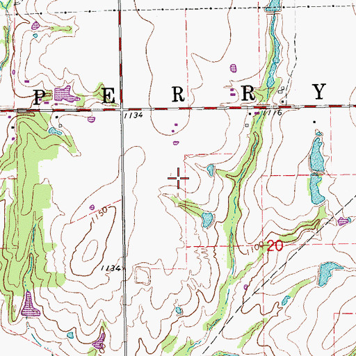 Topographic Map of Township of Perry, OK