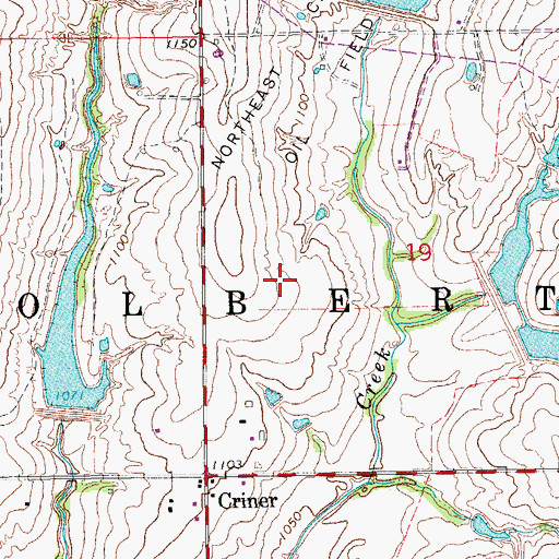Topographic Map of Township of Colbert, OK