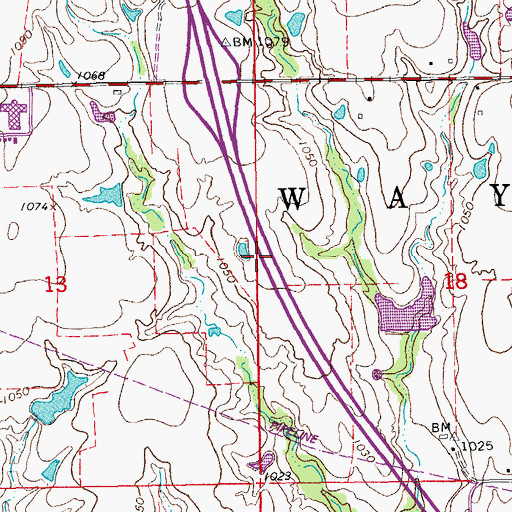 Topographic Map of Township of Wayne, OK