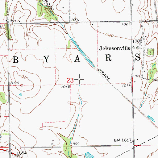 Topographic Map of Township of Byars, OK