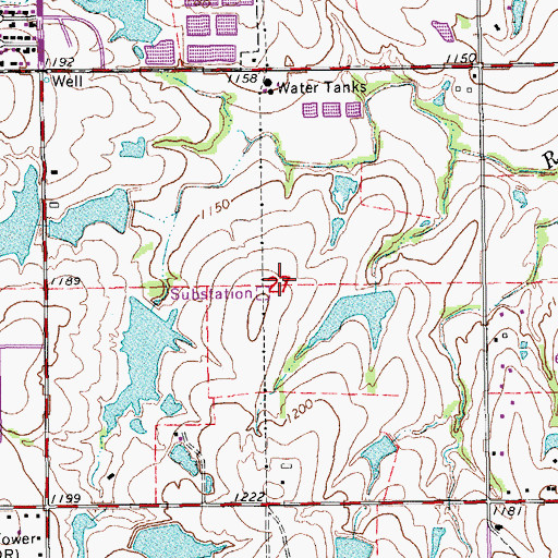 Topographic Map of Township of Norman, OK
