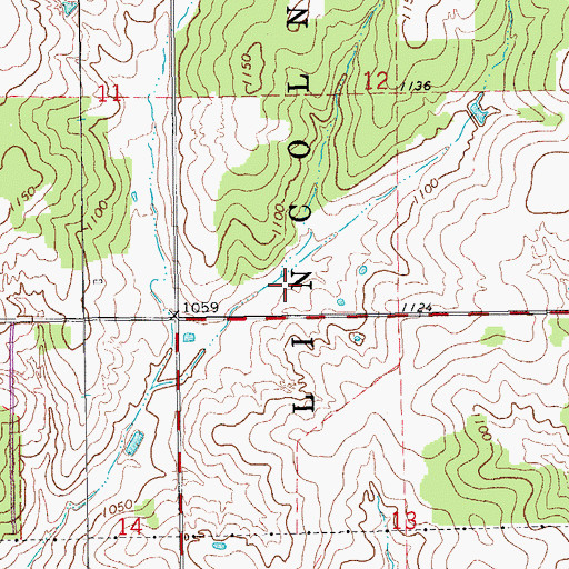 Topographic Map of Township of Lincoln, OK