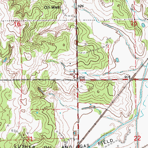 Topographic Map of Township of Luther, OK