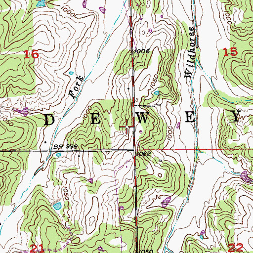 Topographic Map of Township of Dewey, OK