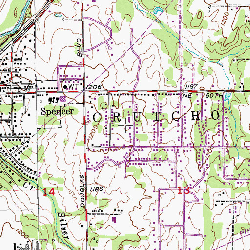 Topographic Map of Township of Crutcho, OK