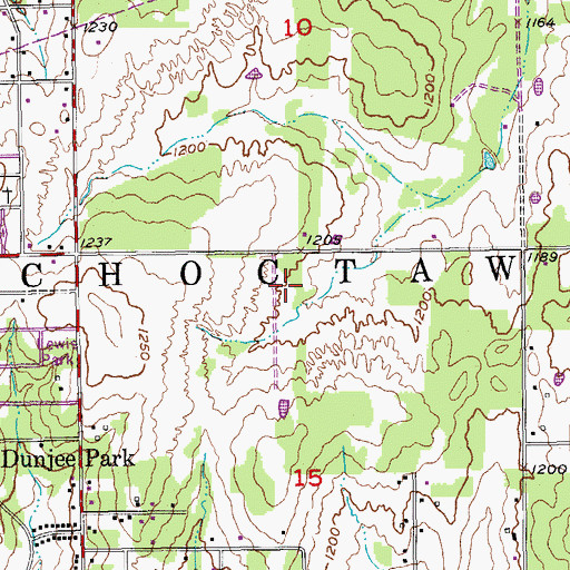 Topographic Map of Township of Choctaw, OK