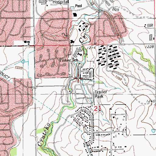Topographic Map of Township of Boone, OK